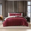 Hivvago Twin Plush Sherpa Reversible Micro Suede Comforter Set In Marron In Red