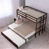 Hivvago Twin Pull-out Bunk Bed With Trundle Wooden Ladder-espresso