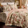 Hivvago Twin Size 100% Cotton Quilt Set With Sham In Pink Floral Butterfly In Multi