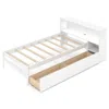 Hivvago Twin Size Bed Frame With Led Light And Bookcase Headboard-gray