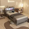 Hivvago Twin Size Bed Frame With Storage Headboard And Charging Station-gray
