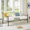 Hivvago Twin Size Classic Heavy Duty Steel Daybed Frame In Metal Finish In Black