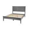 Hivvago Twin Size Coastal Dorm Farmhouse Solid Pine Wood Platform Bed In Rustic Grey In Gray