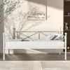 Hivvago Twin Size Heavy Duty Metal Daybed Frame In Classic White Finish In White