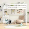 Hivvago Twin Size Loft Bed Frame With Desk Angled And Built-in Ladder-white