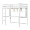 Hivvago Twin Size Loft Bed With Desk And Shelves For Home Dorm Apartment No Box Spring Needed-white