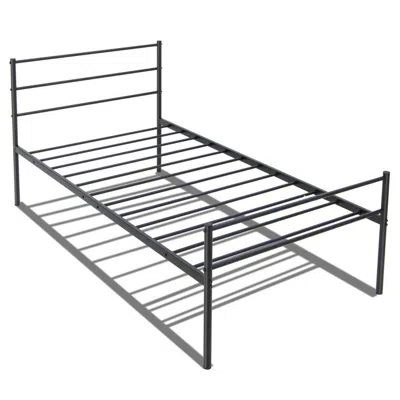 Hivvago Twin Size Metal Bed Frame Platform With Headboard