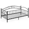 Hivvago Twin Size Metal Daybed Frame With Headboard For Bedroom-black In Black