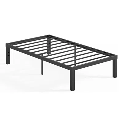 Hivvago Twin Size Modern 16-inch Sturdy Steel Metal Platform Bed Frame In Black