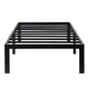 Hivvago Twin Size Modern Heavy Duty Black Metal Platform Bed Frame In Black