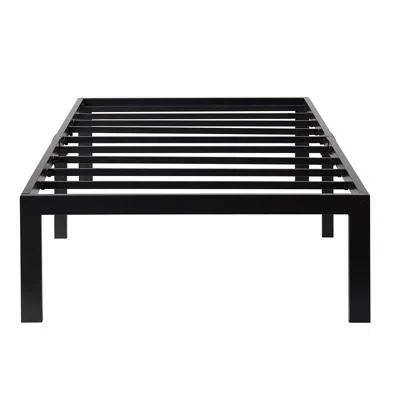 Hivvago Twin Size Modern Heavy Duty Black Metal Platform Bed Frame