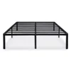 Hivvago Twin Size Modern Round Edge Black Metal Platform Bed Frame In Black