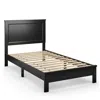 Hivvago Twin Size Platform Bed Frame With Rubber Wood Leg-black In Black