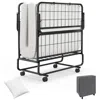 Hivvago Twin Size Rollaway Guest Folding Bed With Mattress Sturdy Heavy Duty Frame