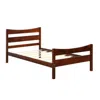 Hivvago Twin Size Rustic Style Platform Bed Frame With Headboard And Footboard-walnut
