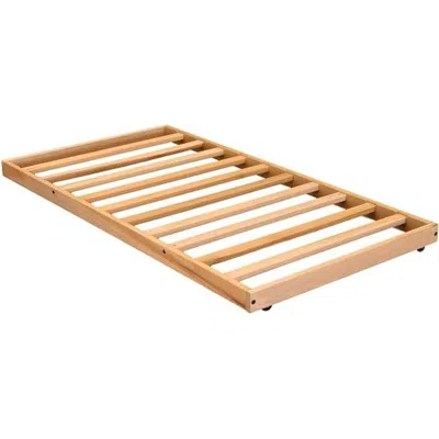 Hivvago Twin Size Solid Wood Roll-out Trundle Bed Frame - Made In Usa In Brown