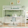 Hivvago Twin Size Solid Wood Slatted Loft Bed Frame With Safety Guardrail For Kid-white