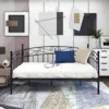 Hivvago Twin Sized Multifunctional Metal Daybed Bedframe And Sofa With Headboard - Black