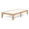 Hivvago Twin Solid Wood Platform Bed Frame In Natural Finish In Brown