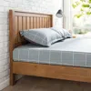 Hivvago Twin Solid Wood Platform Bed Frame With Headboard In Medium Brown Finish In Gray