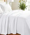Hivvago Twin White Cotton Woven Chevron Blanket In White