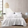 Hivvago Twin White Farmhouse Microfiber Diamond Quilted Bedspread Set Frayed Edges In White