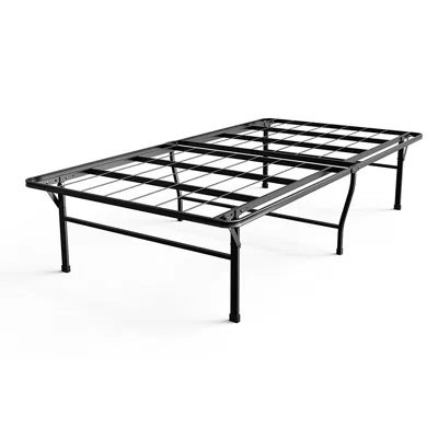 Hivvago Twin Xl College Dorm 16-inch Tall Metal Platform Bed Frame With Storage Space In Black