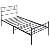 Hivvago Twin Xl Metal Bed Frame With Heart-shaped Headboard