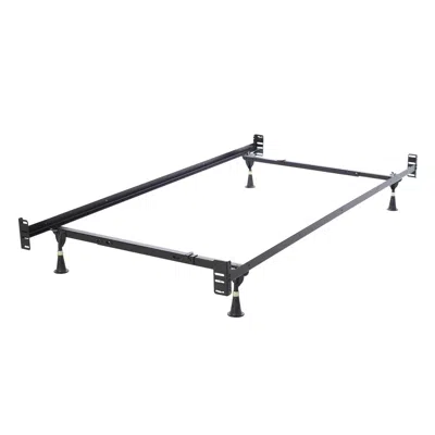 Hivvago Twin/full Adjustable Metal Bed Frame With Headboard Footboard Brackets In Black