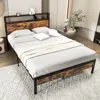 Hivvago Twin/full/queen Bed Frame With Storage Headboard And Charging Station-full Size