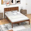 Hivvago Twin/full/queen Size Bed Frame With Wooden Headboard And Slat Support-full Size