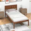 Hivvago Twin/full/queen Size Bed Frame With Wooden Headboard And Slat Support-twin Size