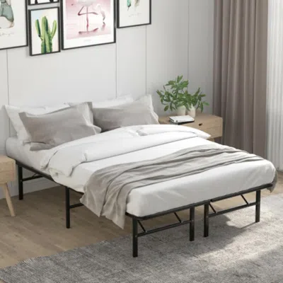 Hivvago Twin/full/queen Size Foldable Metal Platform Bed With Tool-free Assembly-full Size