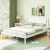 Hivvago Twin/full/queen Size Wood Bed Frame With Headboard And Wooden Slats Support-full