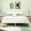 Hivvago Twin/full/queen Size Wood Bed Frame With Headboard And Wooden Slats Support-queen