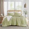Hivvago Twin/twin Xl Microfiber Pleated Lightweight Soft Comforter Set In Sage Green In Green
