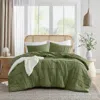 Hivvago Twin/twin Xl Microfiber Pleated Soft Lightweight Comforter Set In Olive Green