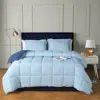 Hivvago Twin/twin Xl Traditional Microfiber Reversible 3 Piece Comforter Set In Blue/navy
