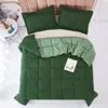 Hivvago Twin/twin Xl Traditional Microfiber Reversible 3 Piece Comforter Set In Green In Green