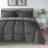 Hivvago Twin/twin Xl Traditional Microfiber Reversible 3 Piece Comforter Set In Grey In Gray