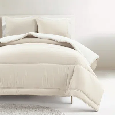 Hivvago Twin/xl Soft Lightweight Reversible Quilted Comforter Set In White/beige In Neutral