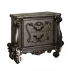 Hivvago Two Drawer Nightstand With Oversized Scrolled Legs In Antique Platinum Finish In Black