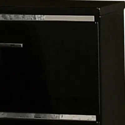 Hivvago Two Drawer Nightstand With Usb Charger And Bar Handle Pulls, Black