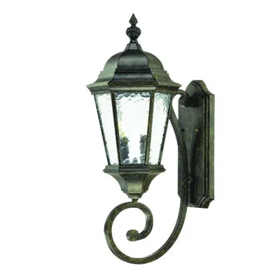 Hivvago Two Light Antique Black Carousel Lantern Wall Light In Green