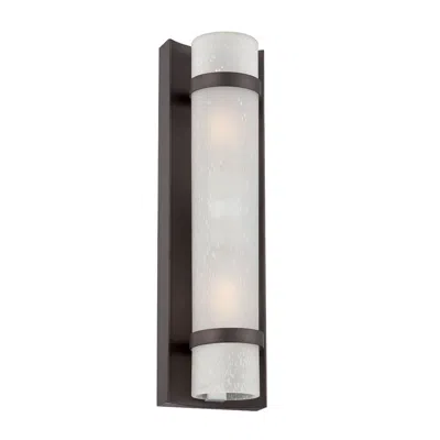 Hivvago Two Light Bronze And White Glass Wall Sconce In Silver