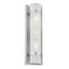 Hivvago Two Light Brushed Silver And White Glass Wall Sconce