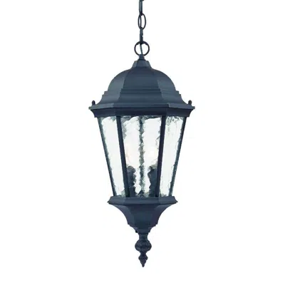 Hivvago Two Light Matte Black Carousel Lantern Hanging Light