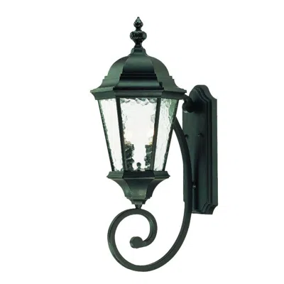 Hivvago Two Light Matte Black Carousel Lantern Wall Light