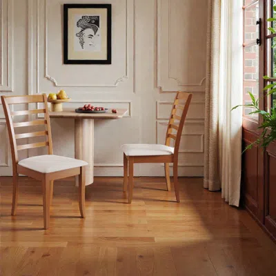 Hivvago Two-piece Upholstered Kitchen Chair Set With Solid Wood Frame In Brown