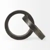Hivvago Two Ring Gray Hammered Metal Sculpture In Black